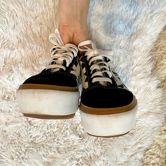 VANS OLD SCHOOL STACKED
CHECKERED SHOE SNEAKERS black white Men's 5.5 /Women's 7 - Picture 7 of 10